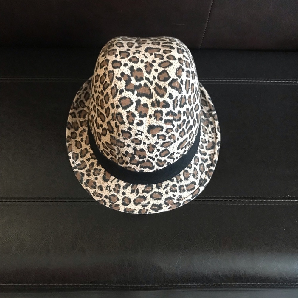 Leopard Print Fedora Hat Unisex One Size